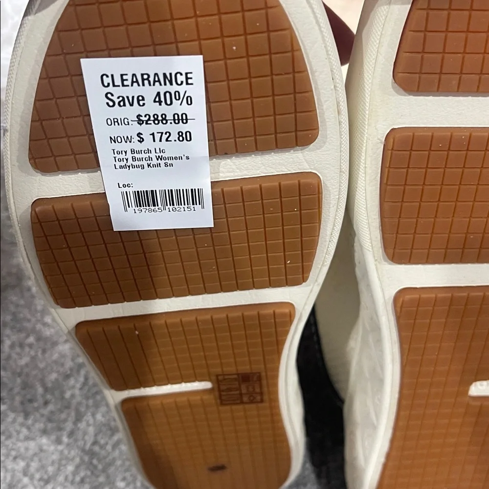 Tory Burch Cream and Black Sneakers(box is  little broken ) - Picture 9 of 16